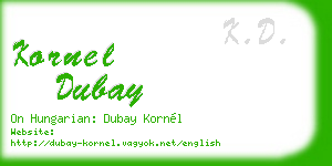 kornel dubay business card
